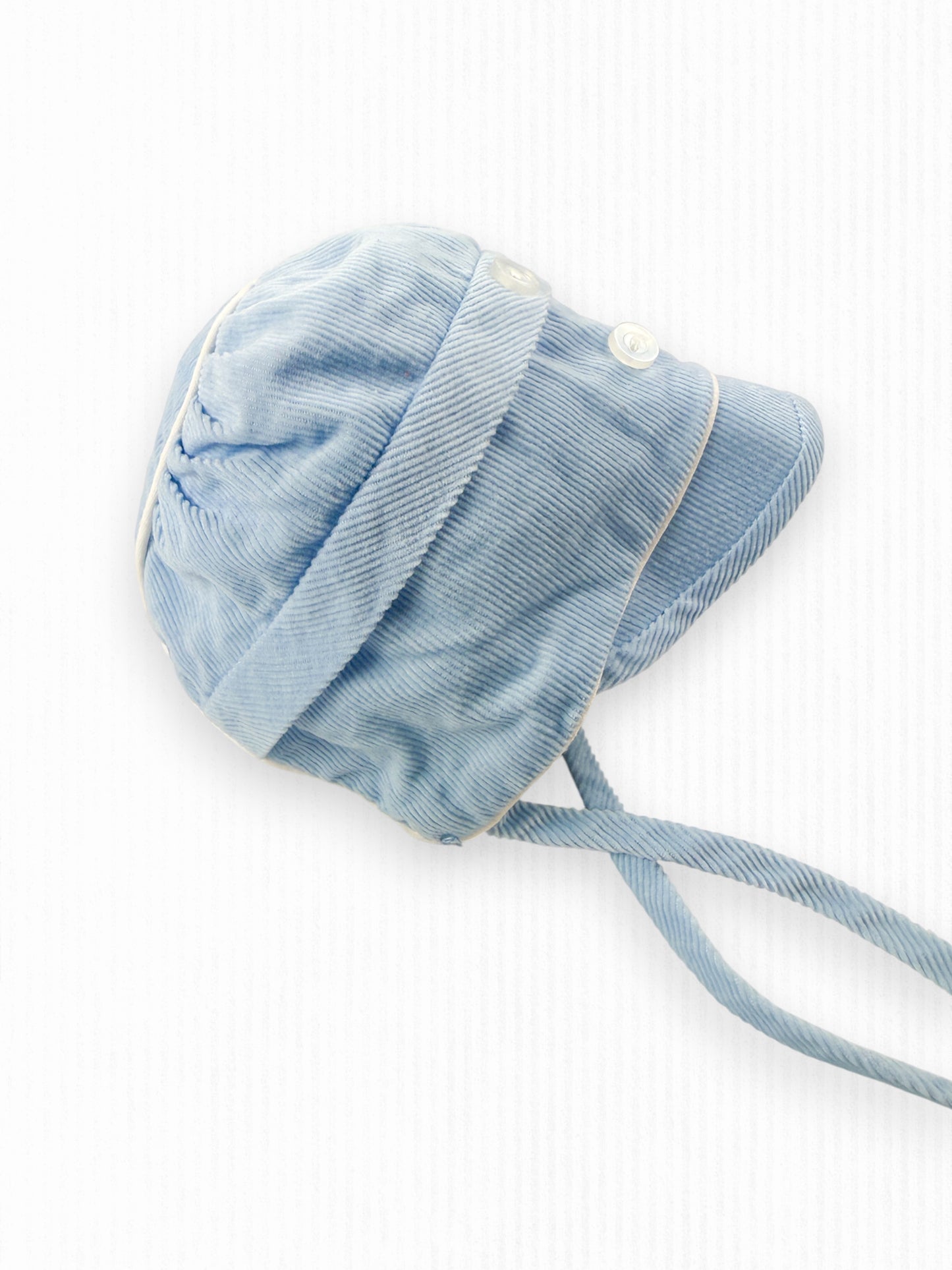 VINTAGE BABY BLUE CORDUROY BONNET