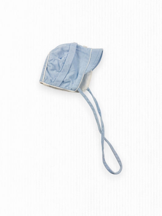 VINTAGE BABY BLUE CORDUROY BONNET