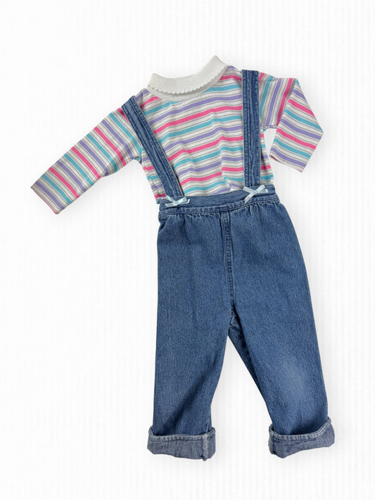 VINTAGE STRIPE SUSPENDER SET - 24M
