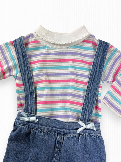 VINTAGE STRIPE SUSPENDER SET - 24M