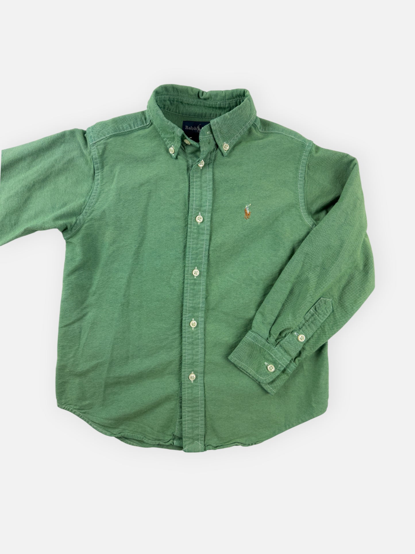 GREEN RALPH LAUREN BUTTON-UP - 5T