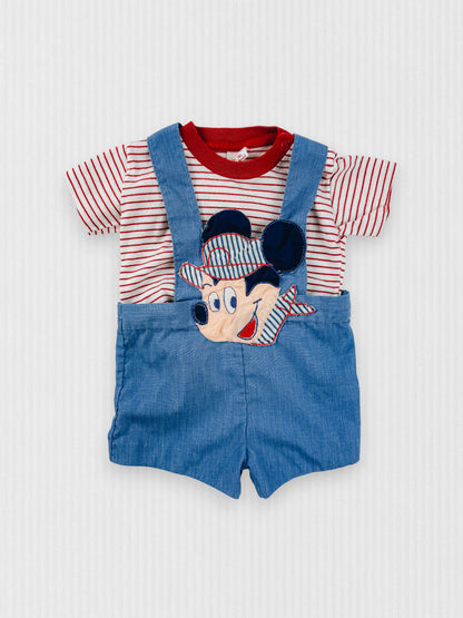 VINTAGE MICKEY MOUSE ROMPER  SET - 12M