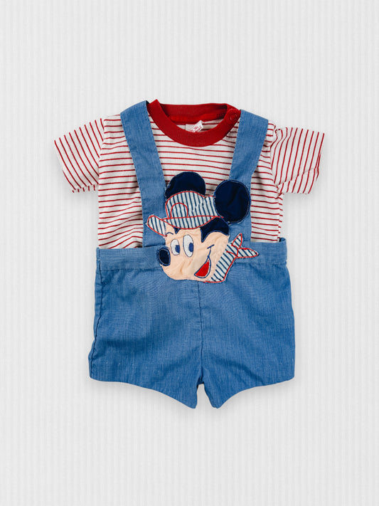 VINTAGE MICKEY MOUSE ROMPER  SET - 12M