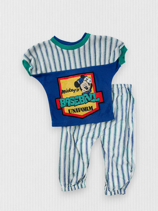 VINTAGE MICKEY BASEBALL SET - 12M