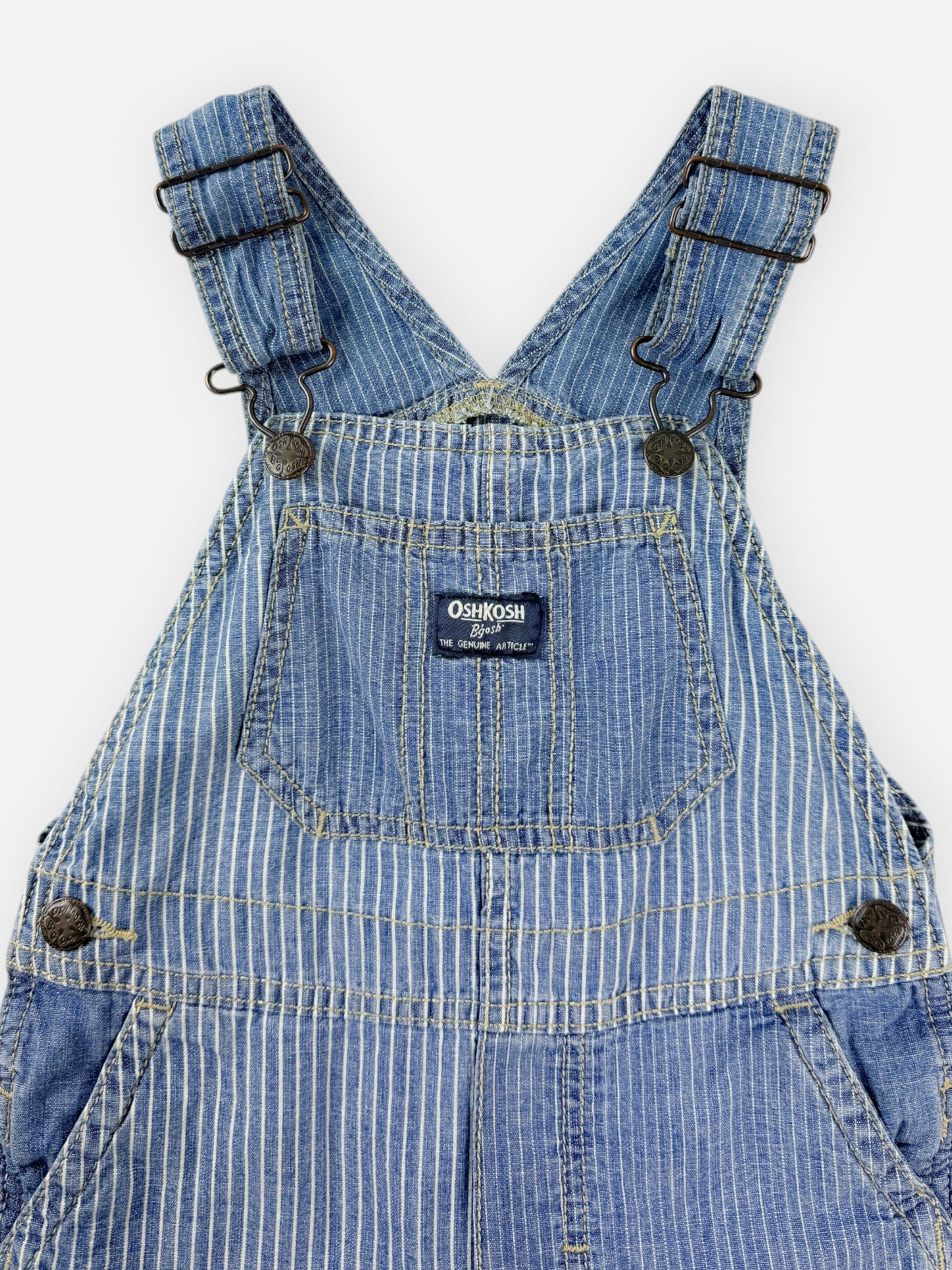OSHKOSH STRIPE SHORTALLS - 4T
