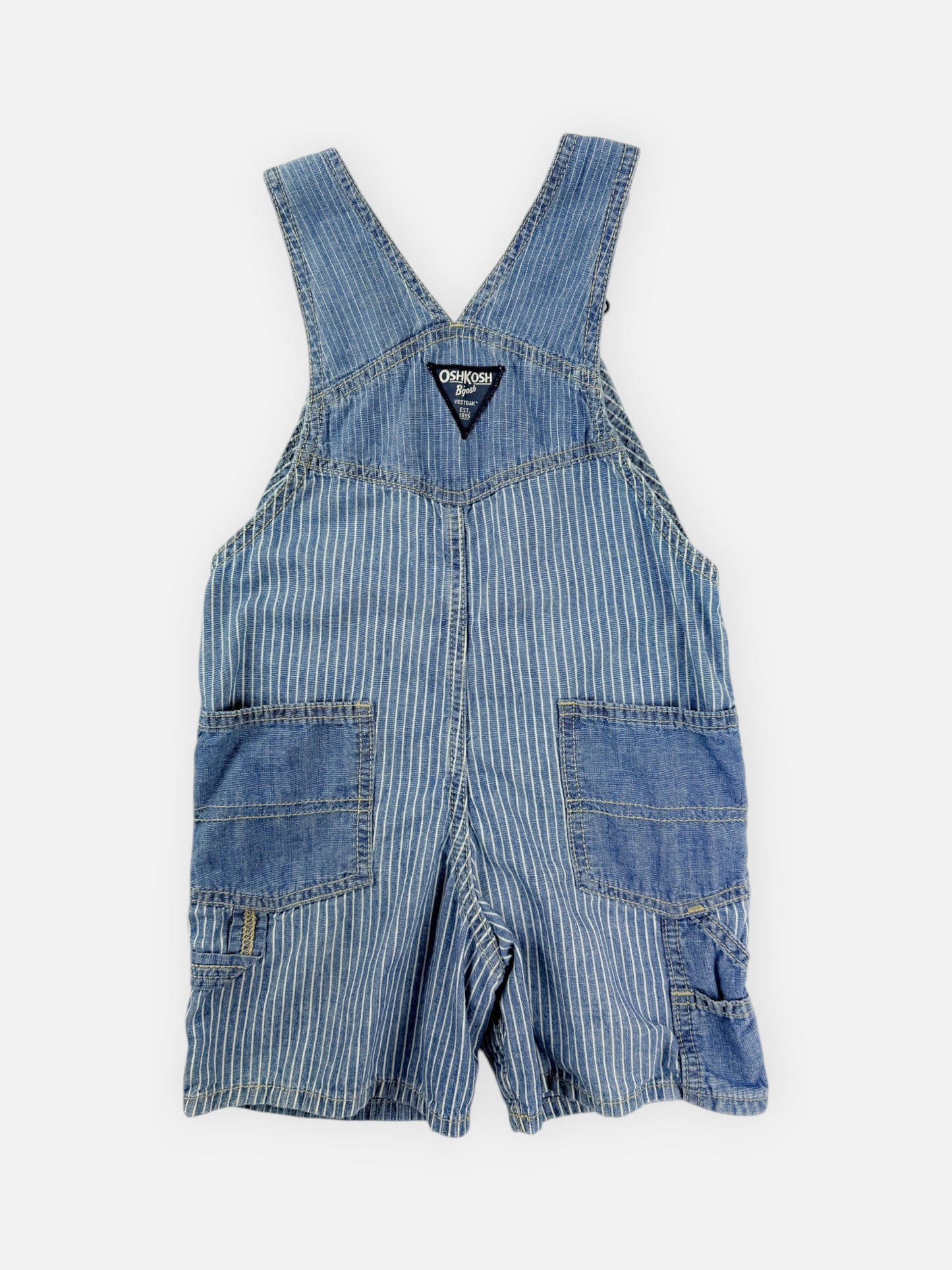 OSHKOSH STRIPE SHORTALLS - 4T