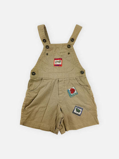 KHAKI BUGGY SHORTALLS - 3T