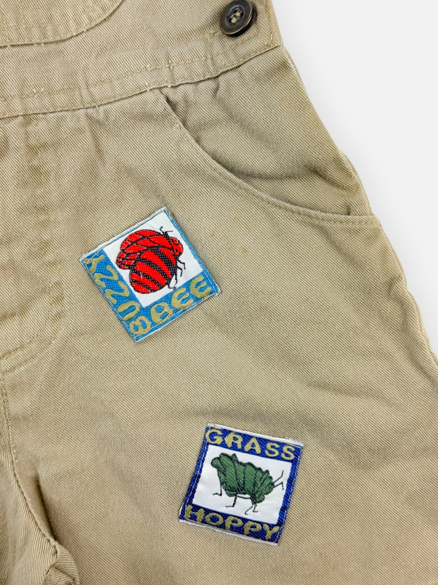 KHAKI BUGGY SHORTALLS - 3T