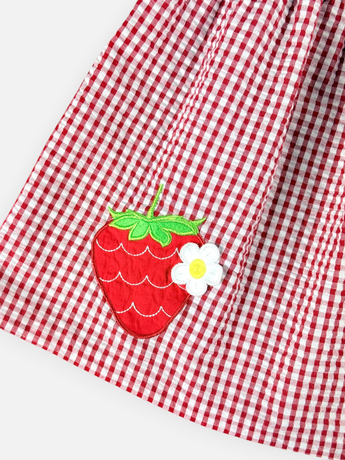 GINGHAM STRAWBERRY DRESS - 3T