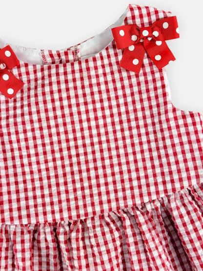 GINGHAM STRAWBERRY DRESS - 3T