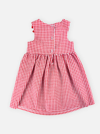 GINGHAM STRAWBERRY DRESS - 3T