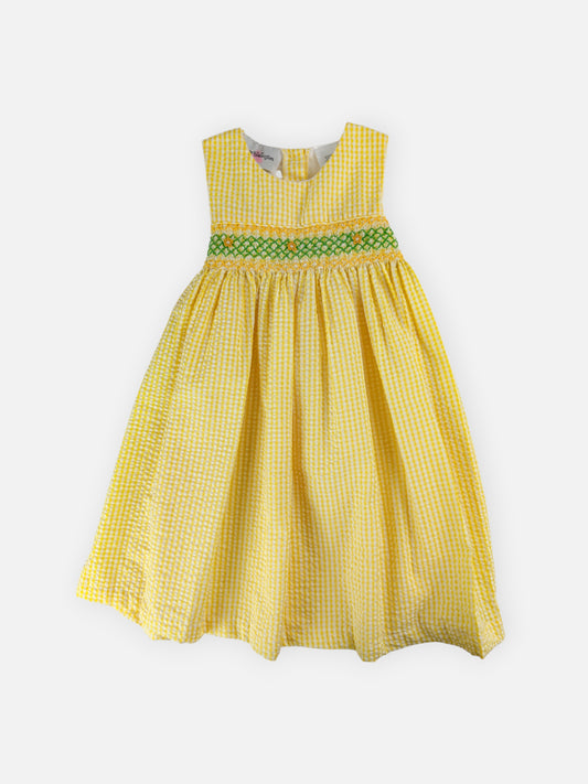 VINTAGE YELLOW GINGHAM DRESS - 3T