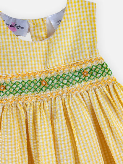 VINTAGE YELLOW GINGHAM DRESS - 3T