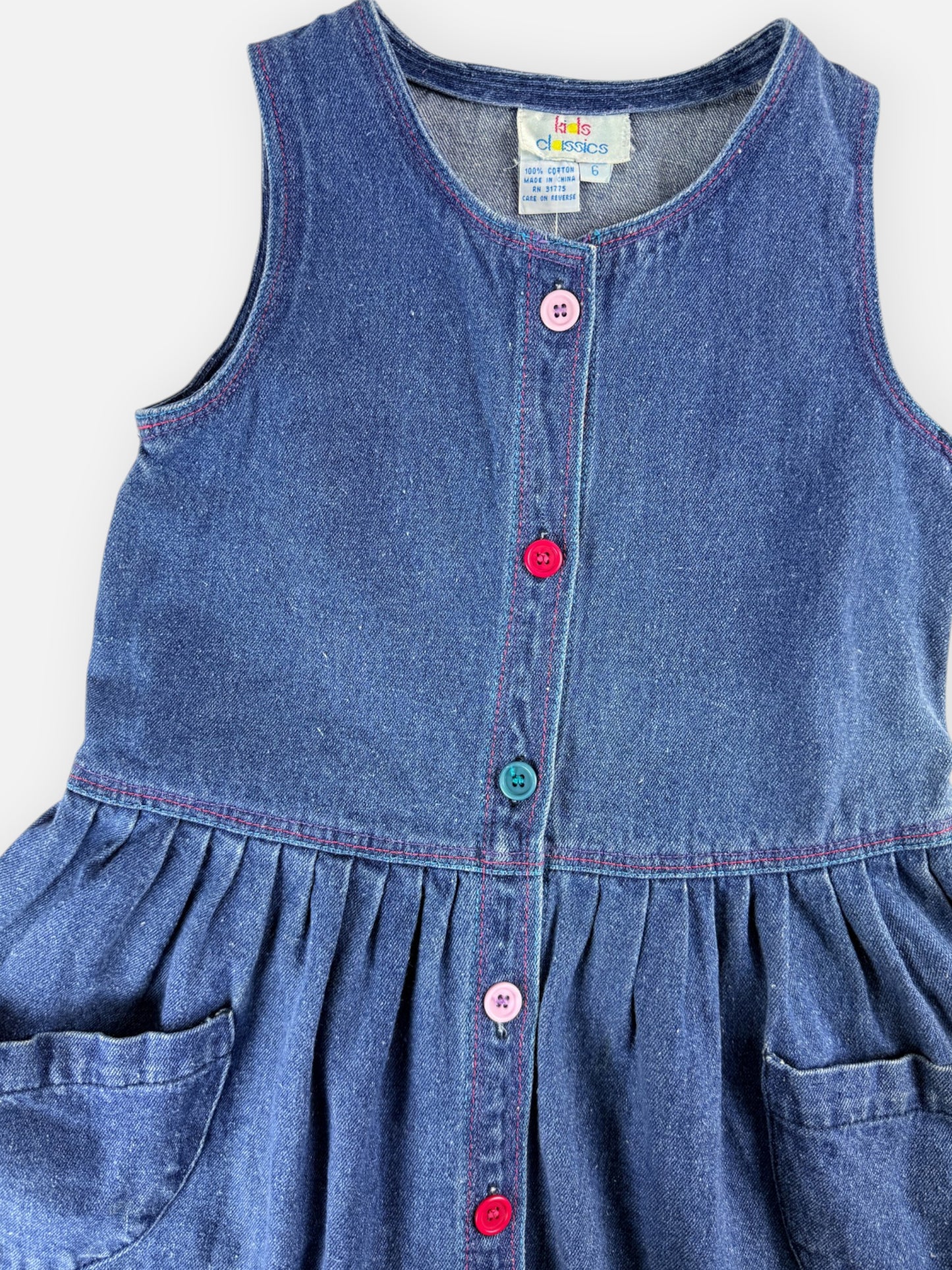 VINTAGE DENIM BUTTON DRESS - 6