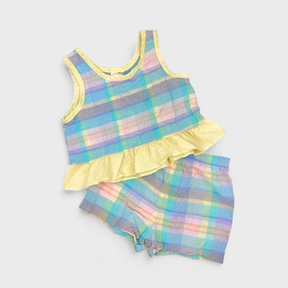 VINTAGE PASTEL PLAID SET - 5T