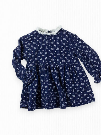 VINTAGE NAVY BLUE PRAIRIE TOP - 18M