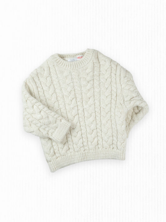 COZY OFF-WHITE KNIT SWEATER - 18M