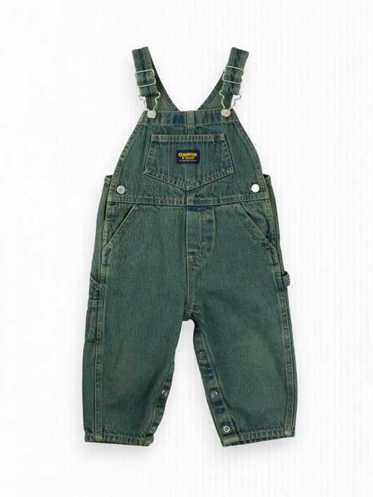 GREEN WASH OSH KOSH OVERALLS - 18M