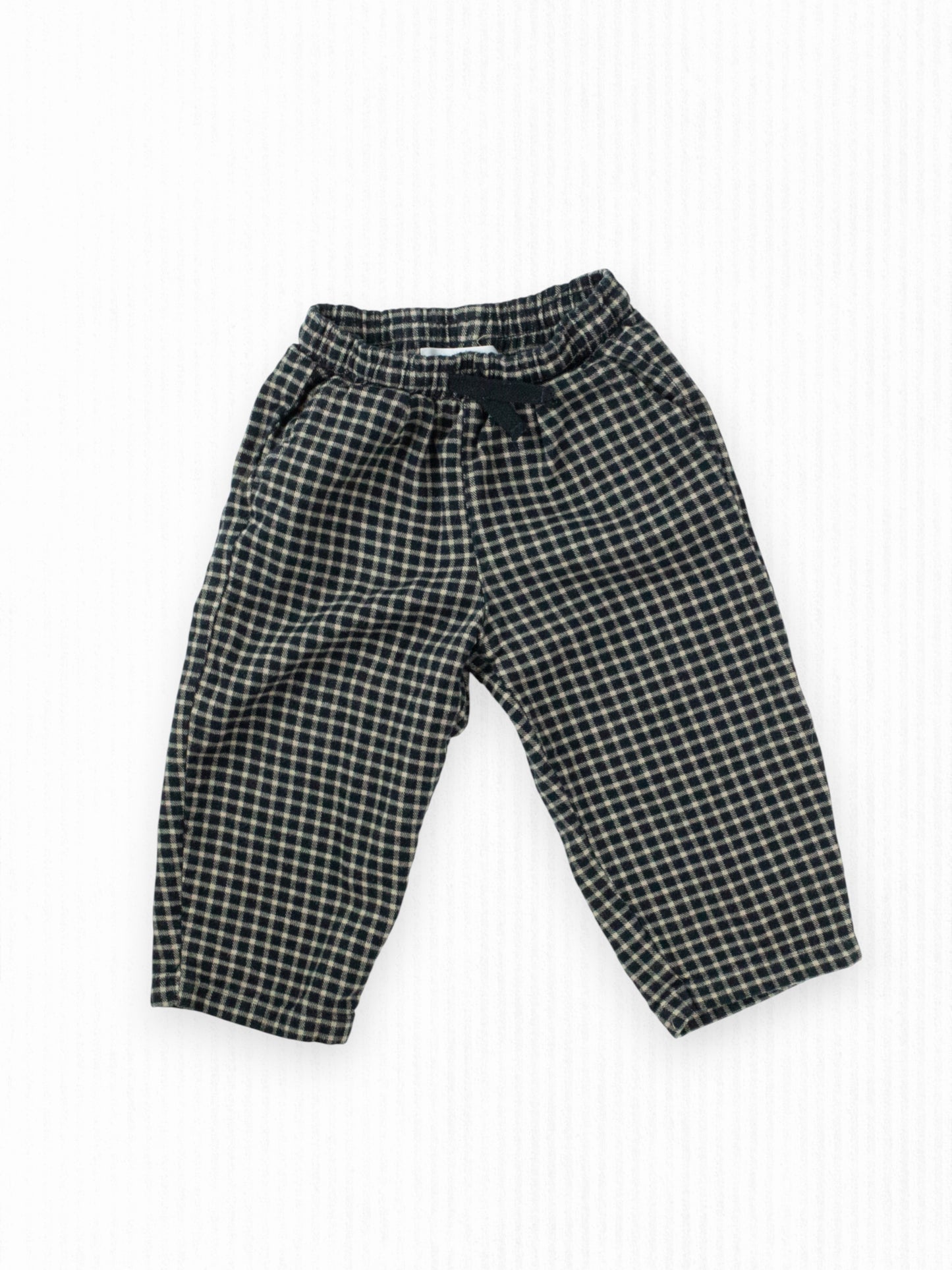 BLACK PLAID PANTS - 18M