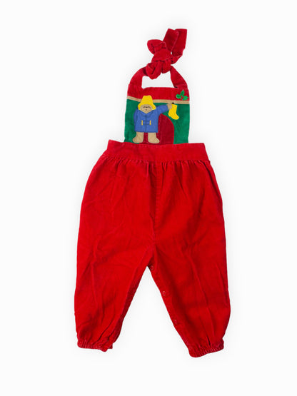 VINTAGE HOLIDAY PADDINGTON OVERALLS - 24M