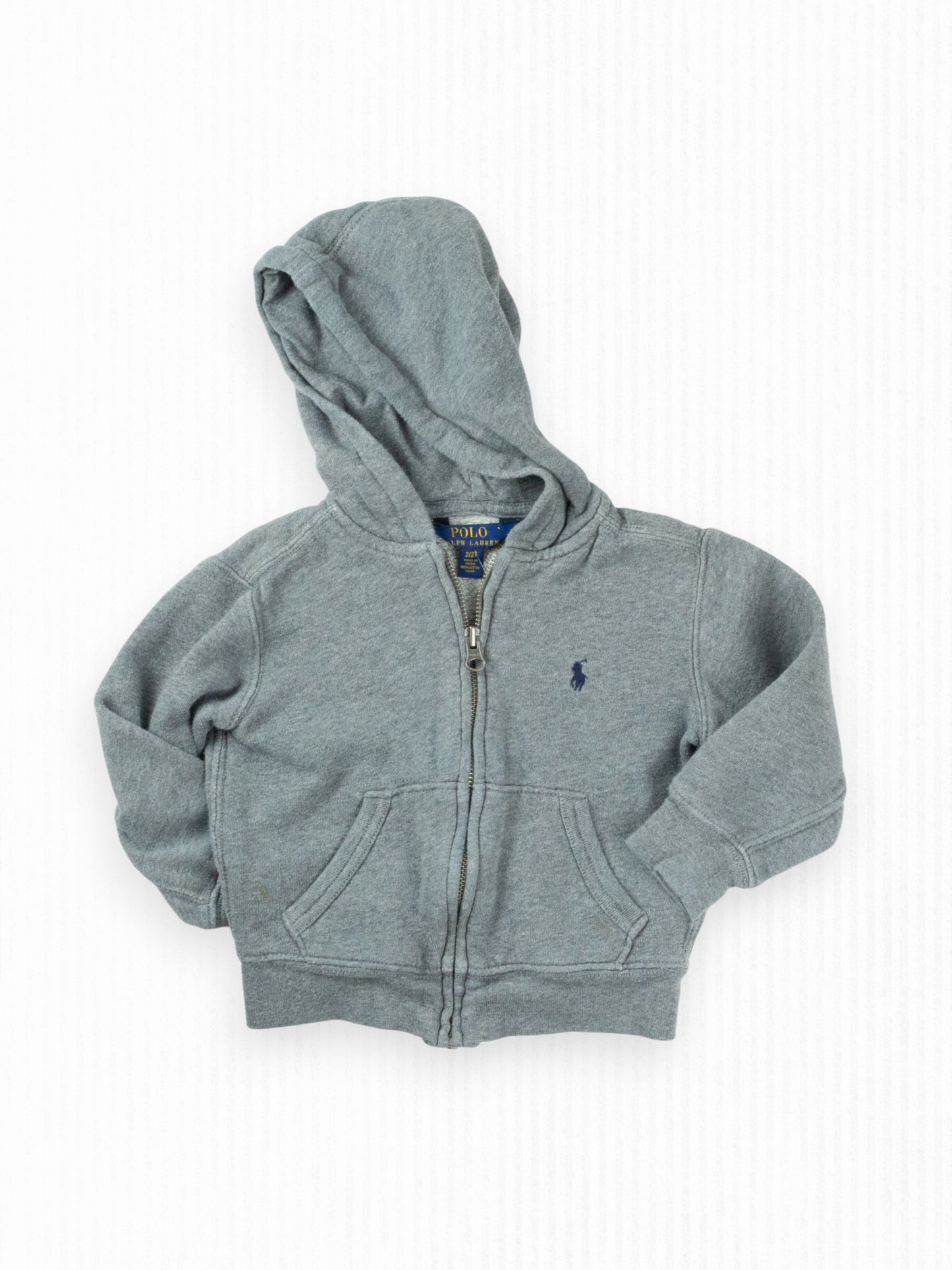 RALPH LAUREN GREY HOODIE - 2T