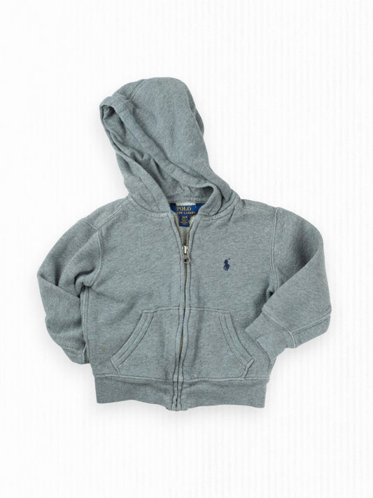 RALPH LAUREN GREY HOODIE - 2T