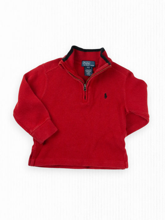 RALPH LAUREN RED 3/4 ZIP - 2T