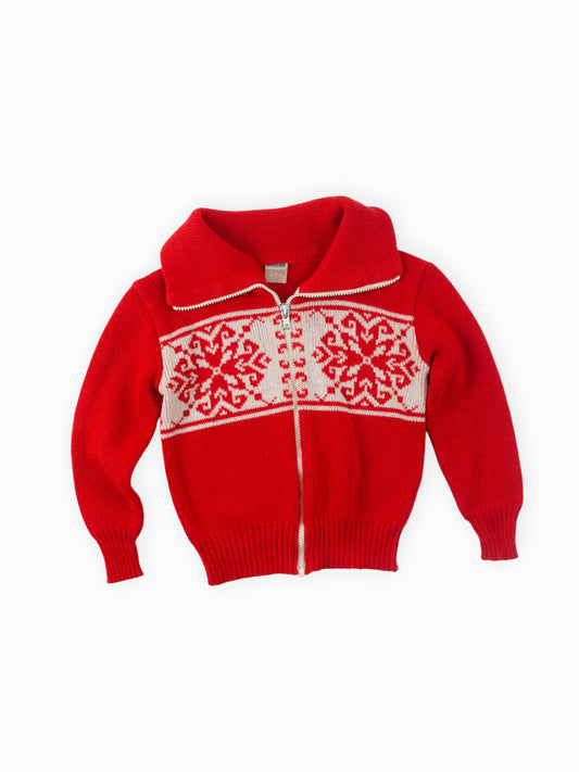 VINTAGE SNOWFLAKE KNIT SWEATER - 4T