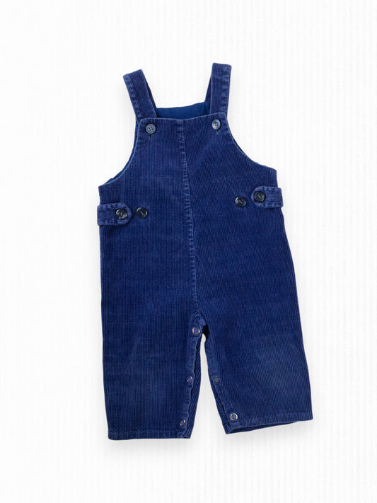 VINTAGE NAVY CORDUROY OVERALLS - 12M