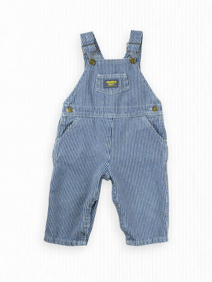VINTAGE RAILROAD STRIPE OSH KOSH OVERALLS - 24M