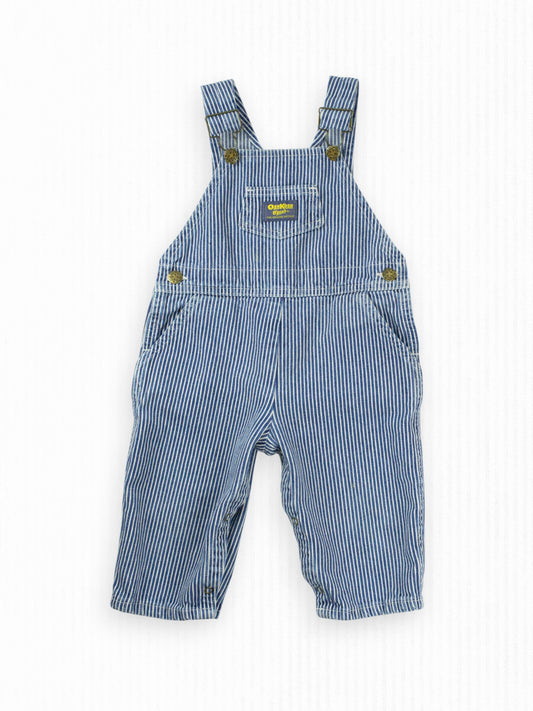 VINTAGE RAILROAD STRIPE OSH KOSH OVERALLS - 24M