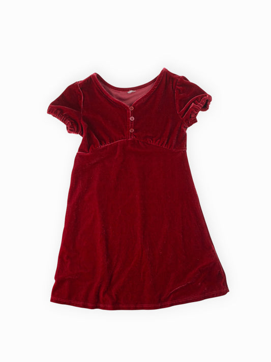 RED VELVET DRESS - 4T