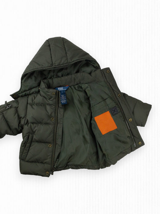 ARMY GREEN RALPH LAUREN PUFFER - 9M