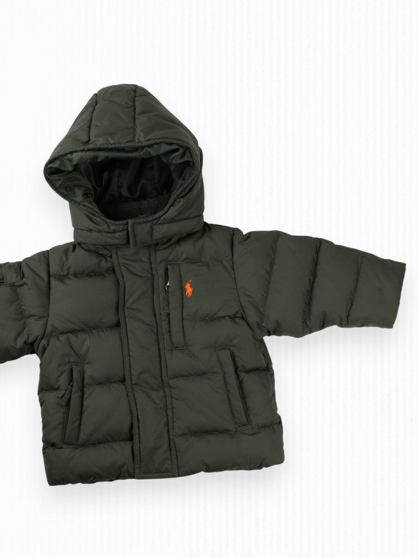 ARMY GREEN RALPH LAUREN PUFFER - 9M