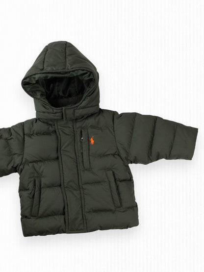 ARMY GREEN RALPH LAUREN PUFFER - 9M