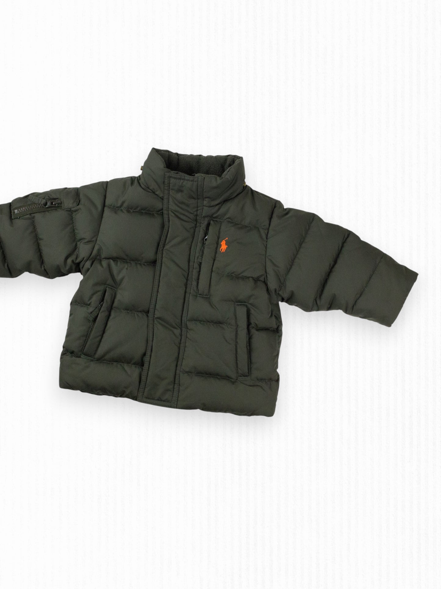 ARMY GREEN RALPH LAUREN PUFFER - 9M