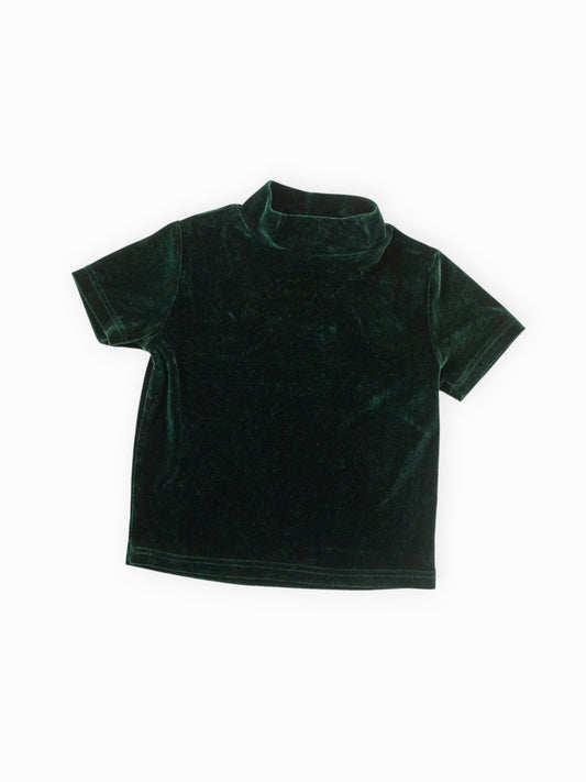 VINTAGE GREEN VELVET TOP - 5T