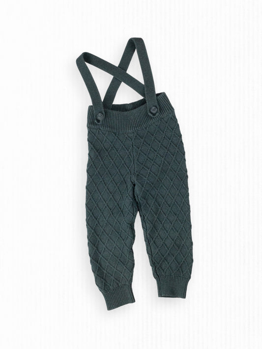 KNIT SUSPENDER PANTS - 2T