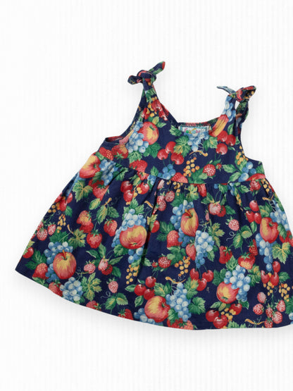 VINTAGE FALL FRUITS DRESS - 12M