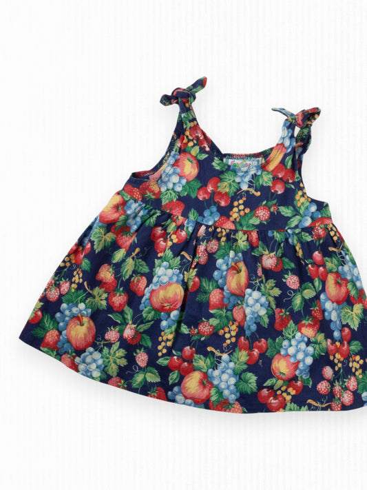 VINTAGE FALL FRUITS DRESS - 12M