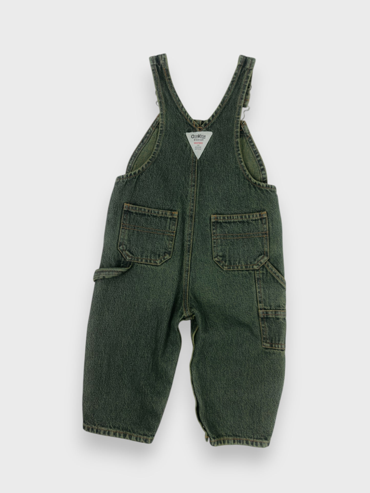 GREEN WASH OSH KOSH OVERALLS - 18M