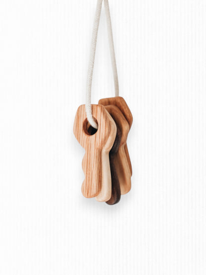 HANDMADE WOODEN KEY TEETHER