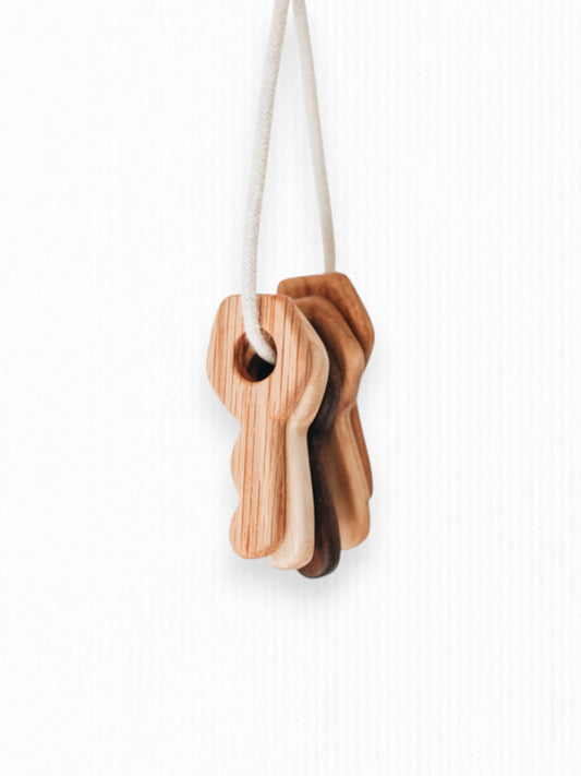 HANDMADE WOODEN KEY TEETHER