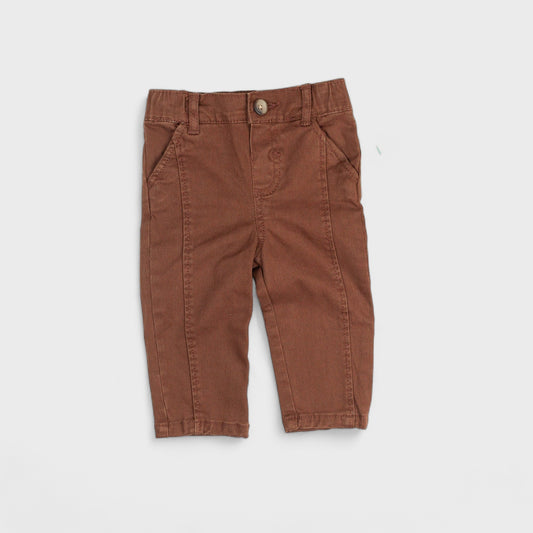 BROWN WORK PANTS - 3-6M